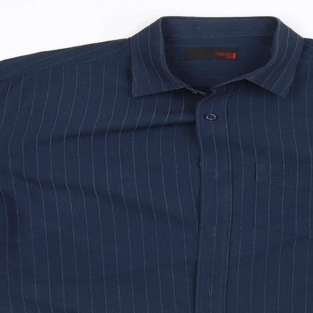 NEXT Mens Blue Striped   Button-Up Size S