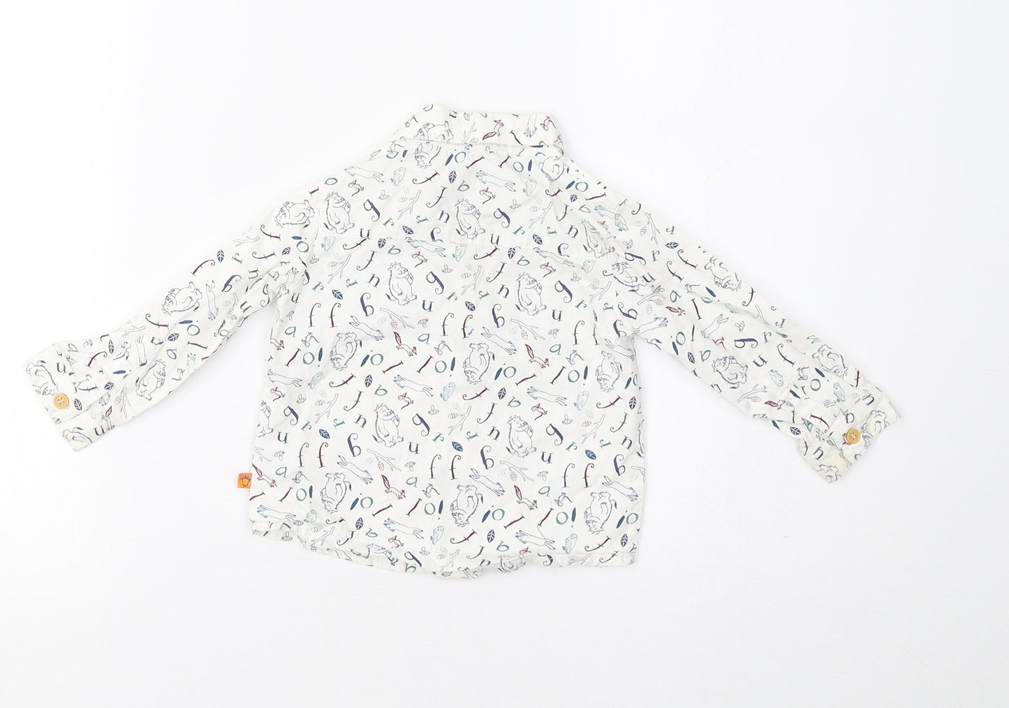 TU Baby White Geometric  Basic Button-Up Size 3-6 Months  - Gruffalo