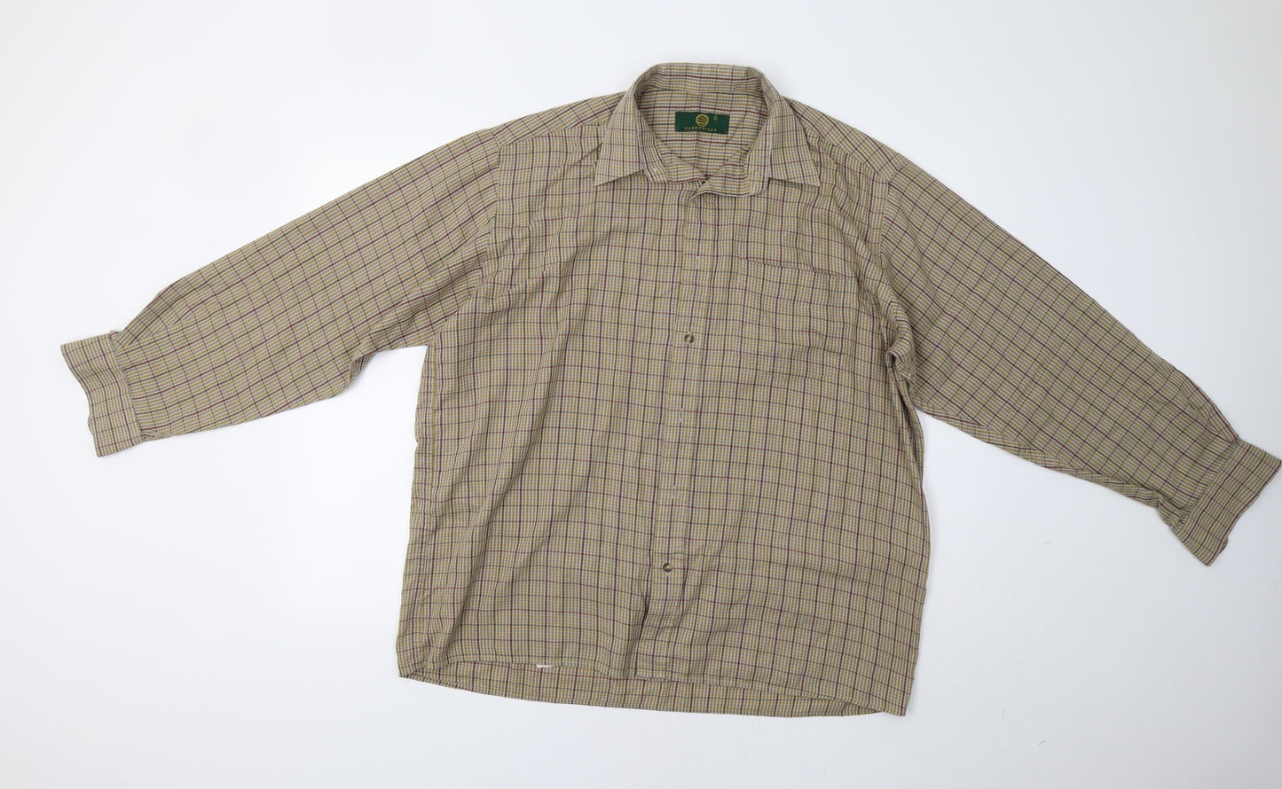 Greenwoods Mens Beige Check   Button-Up Size L