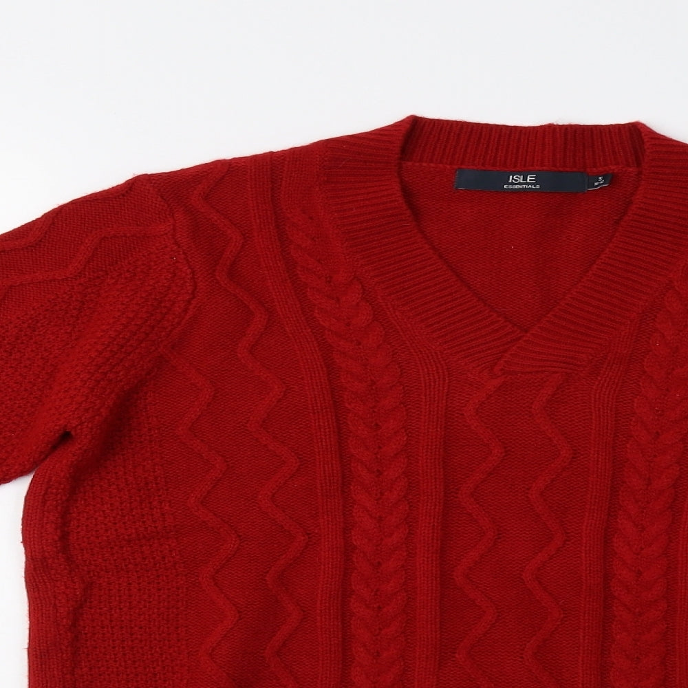 Isle Womens Red   Pullover Jumper Size S
