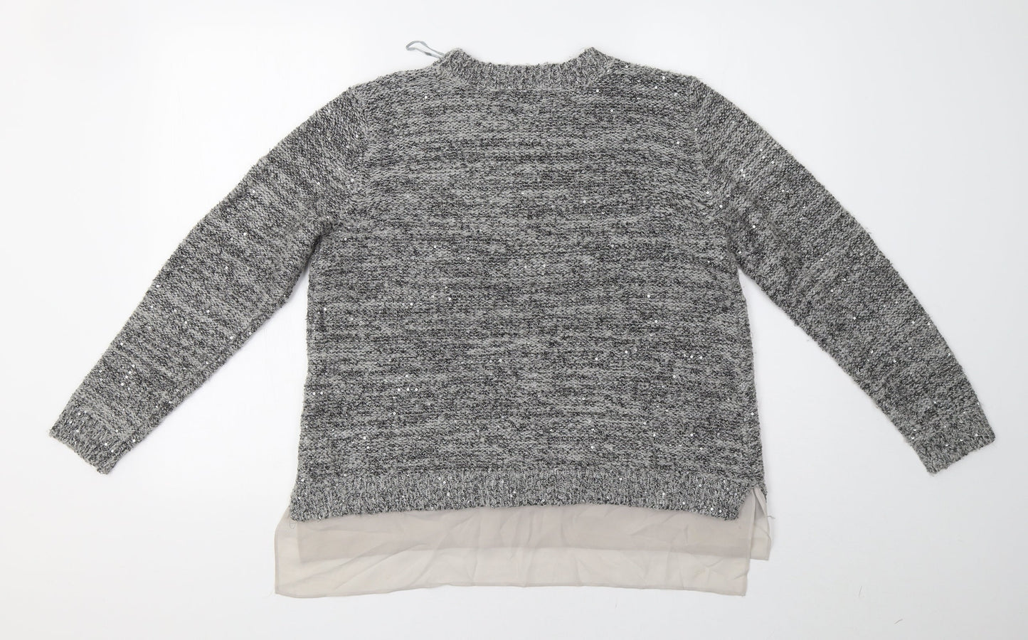M&S Womens Grey   Pullover Jumper Size 14  - Sequinned