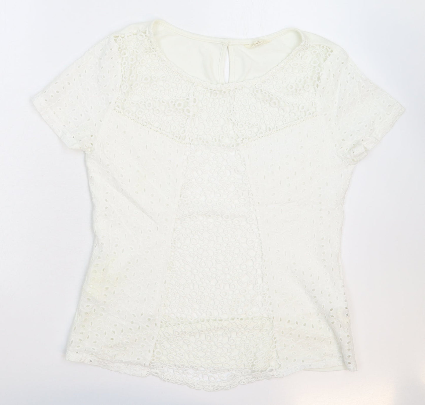 Adiva Naturals Womens White   Basic T-Shirt Size M