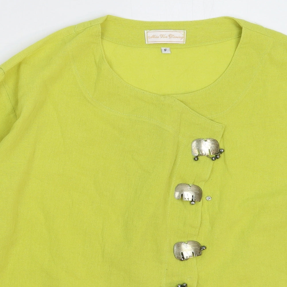Miss Von Daring Womens Green   Jacket Blazer Size L