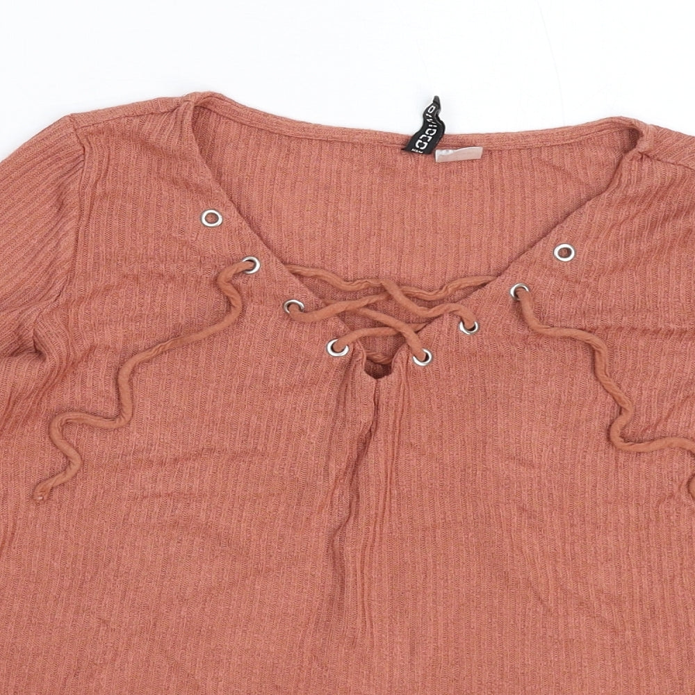 Divided Womens Beige  Knit Pullover Jumper Size XS
