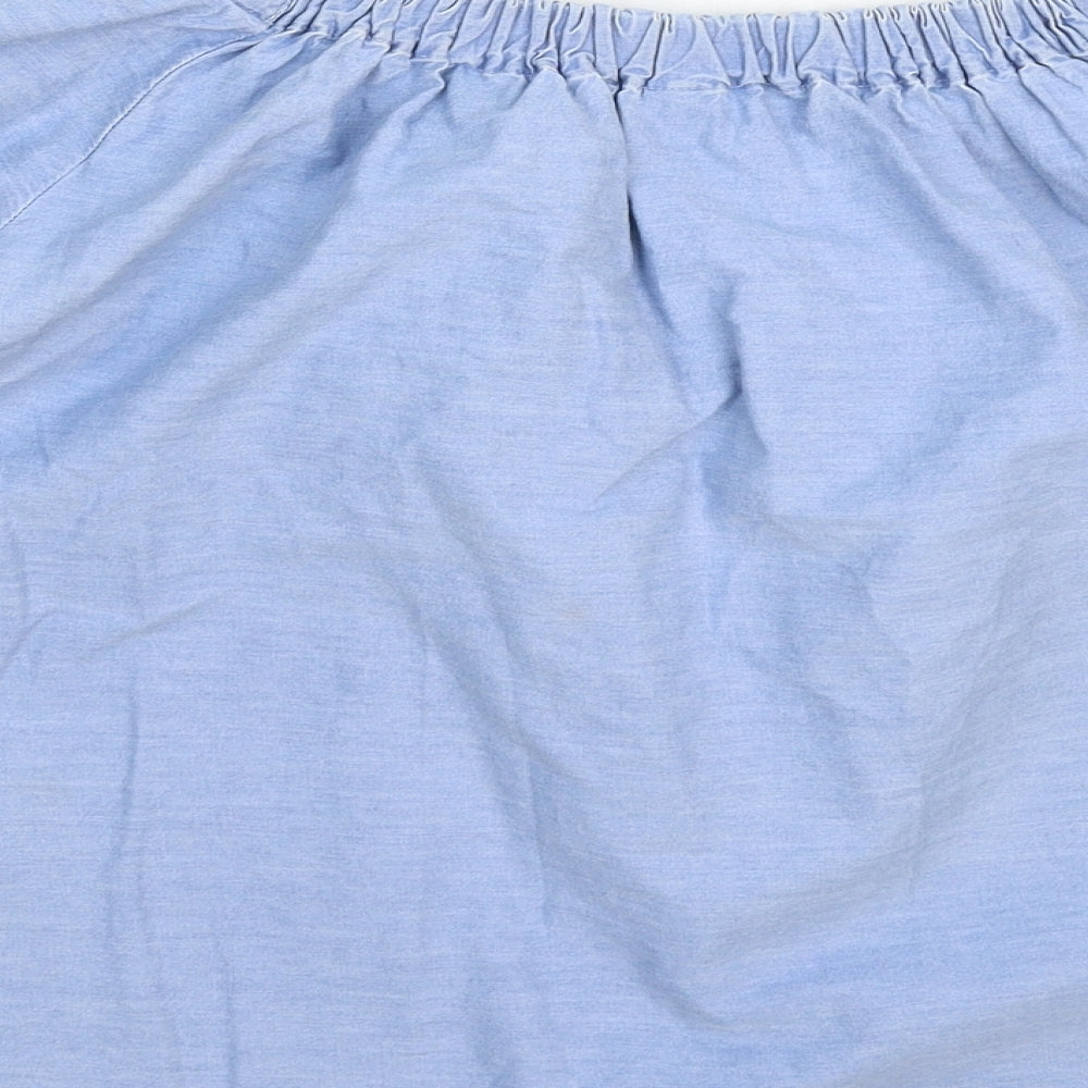 Denim & Co. Womens Blue  Denim Basic T-Shirt Size 14