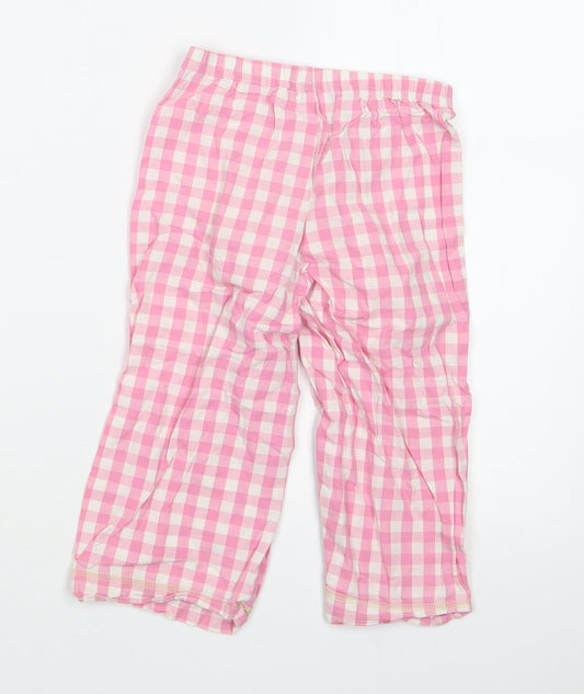 George Girls Pink Check  Capri Pyjama Pants Size 2-3 Years