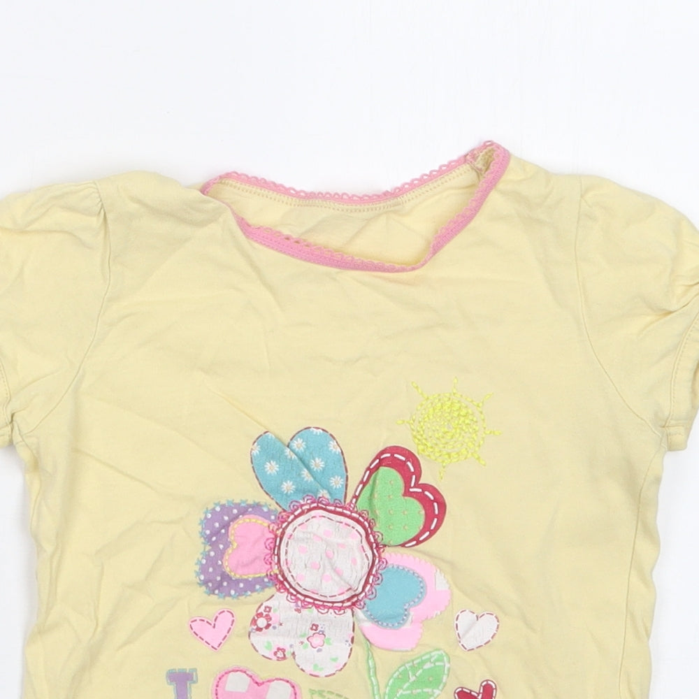 George Girls Yellow   Basic T-Shirt Size 2-3 Years