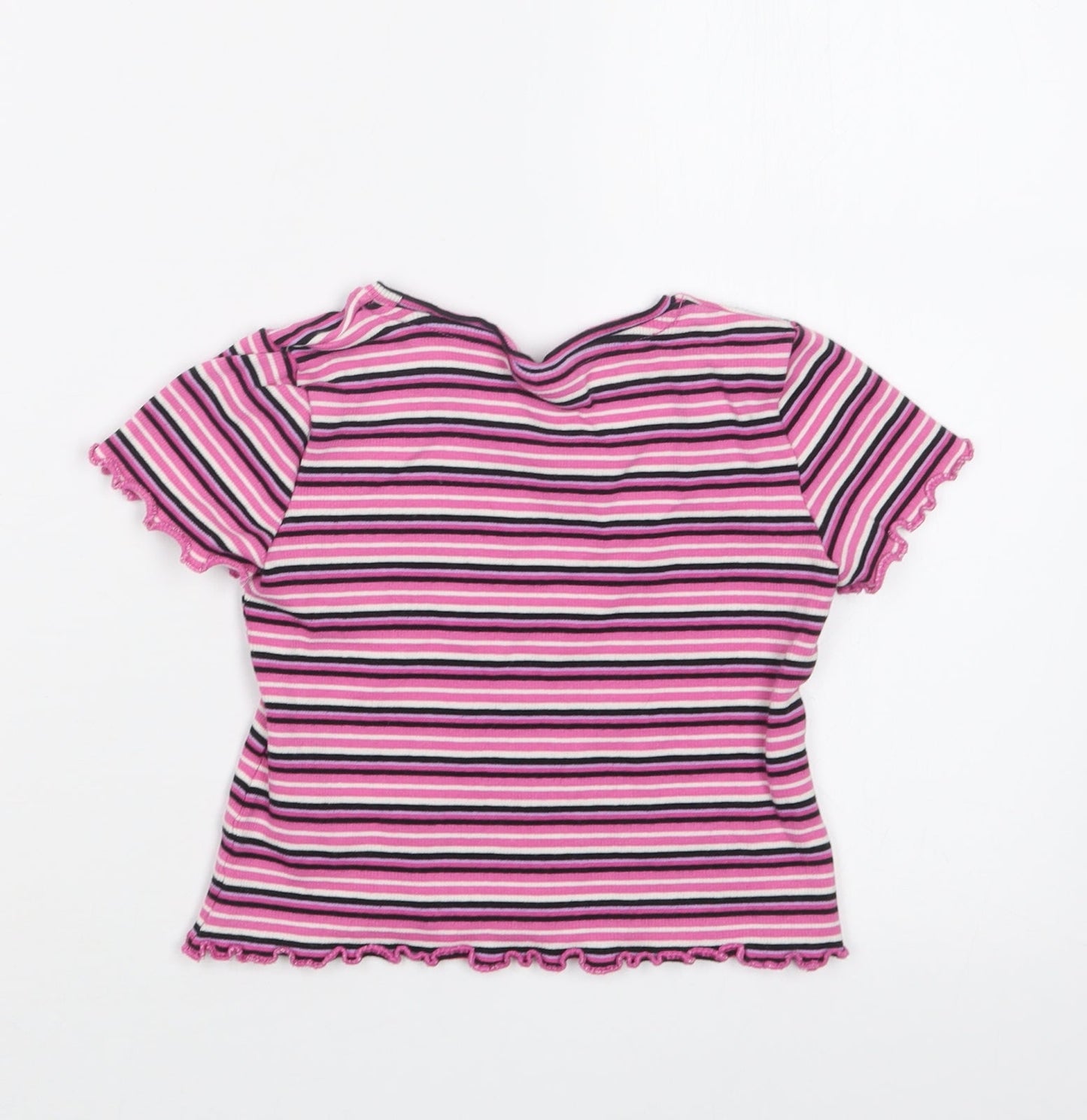 Matalan Girls Pink Striped  Basic T-Shirt Size 5 Years
