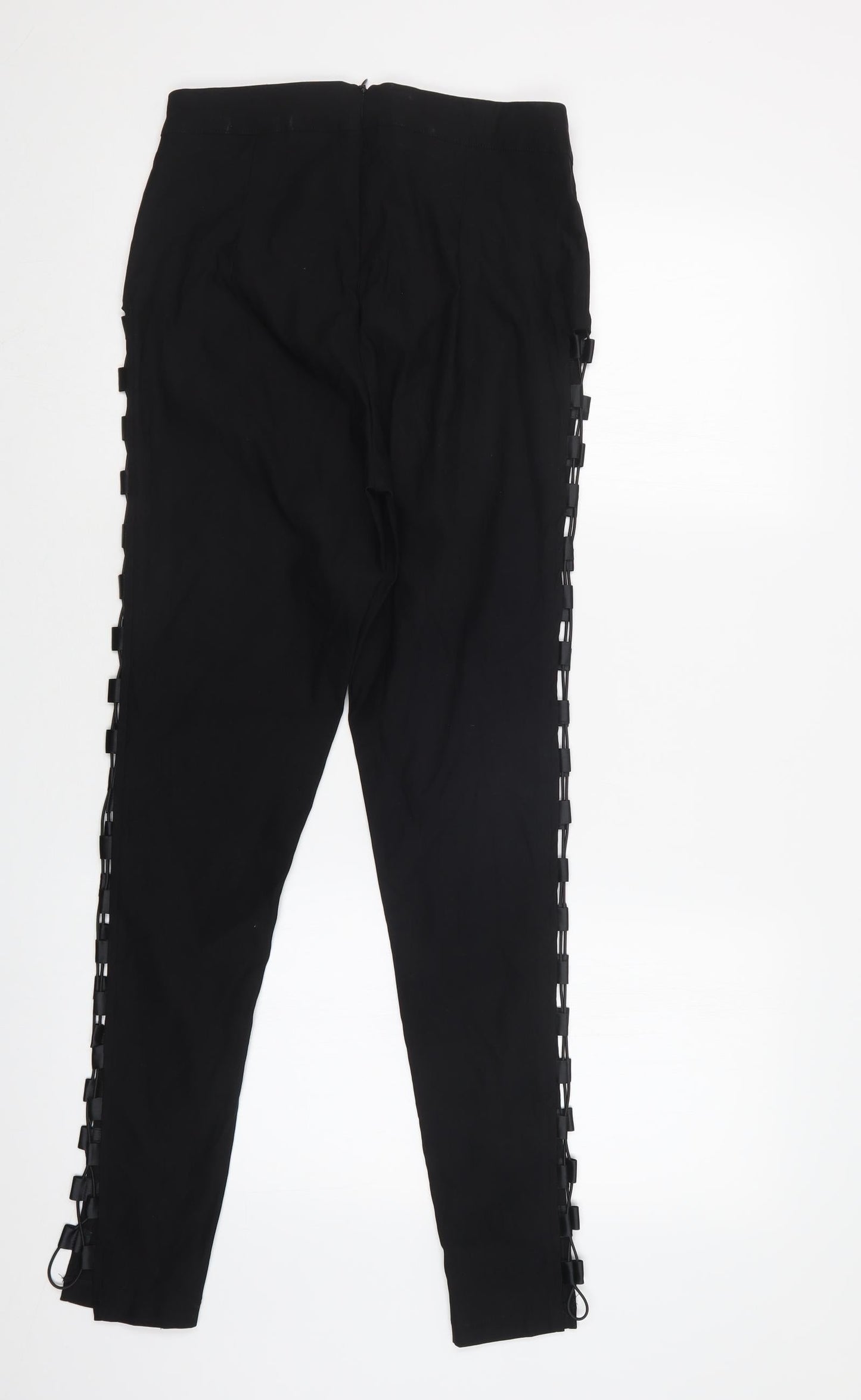 PRETTYLITTLETHING Womens Black   Trousers  Size 10 L28.5 in