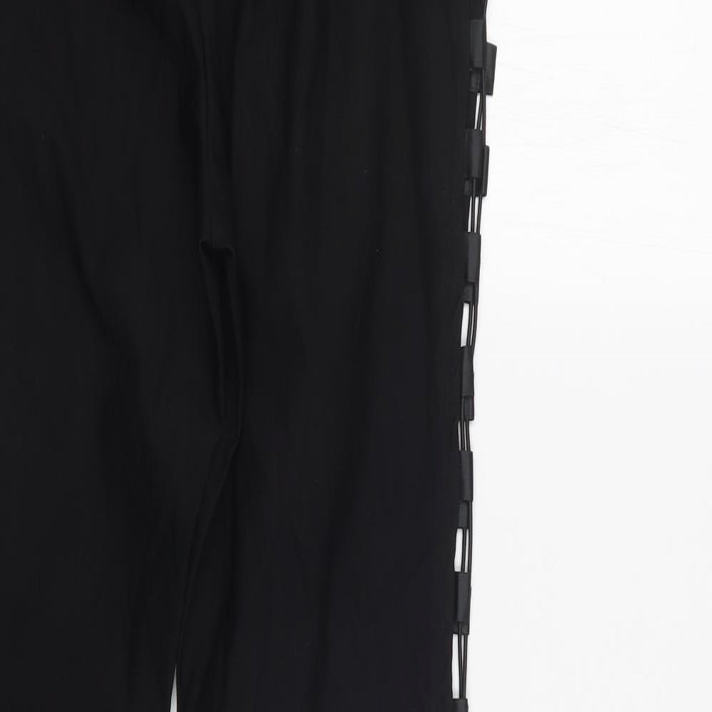PRETTYLITTLETHING Womens Black   Trousers  Size 10 L28.5 in