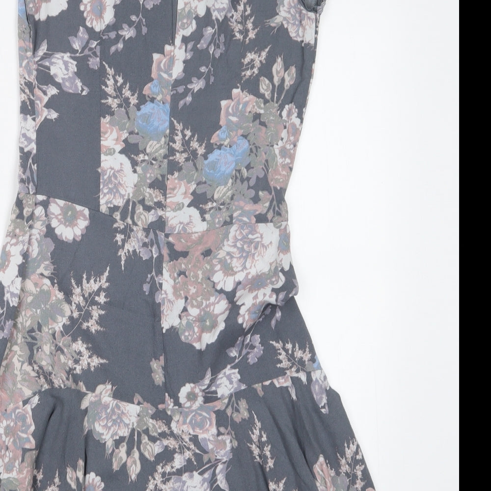 NEXT Womens Grey Floral  T-Shirt Dress  Size 6