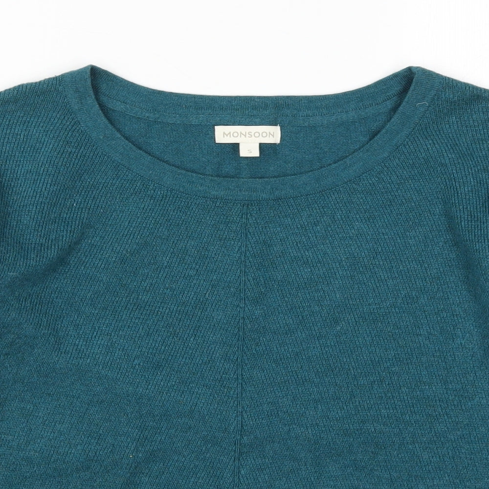 Monsoon Womens Blue  Knit Pullover Jumper Size S
