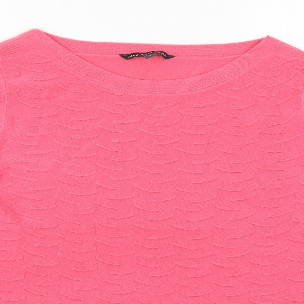 Bonmarché Womens Pink  Knit Pullover Jumper Size 14