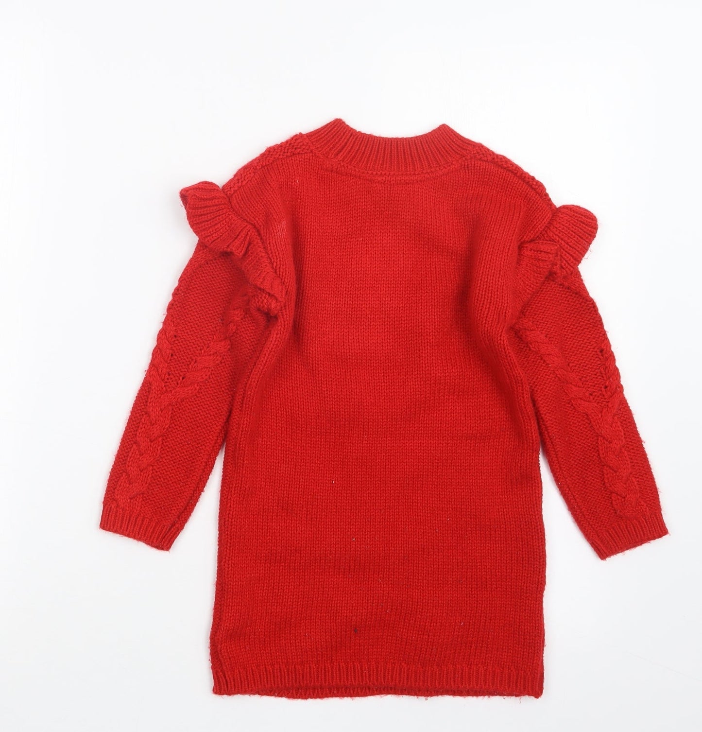 TU Girls Red  Knit Pullover Jumper Size 3-4 Years