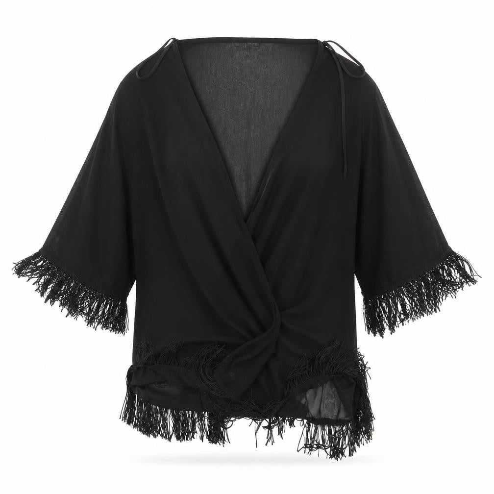 Cheeky Budha Womens Black   Kimono Jacket Size M