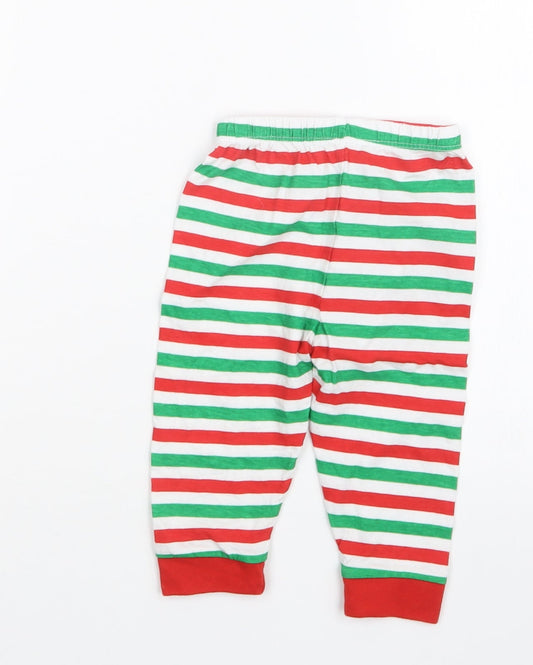 B&M Boys Red Striped  Capri Pyjama Pants Size 6-9 Months  - Christmas