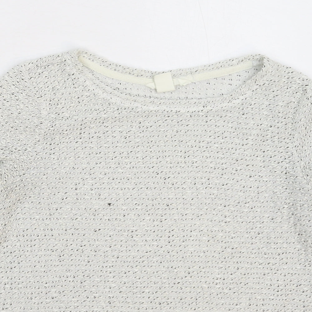 H&M Womens White  Knit Pullover Jumper Size XS