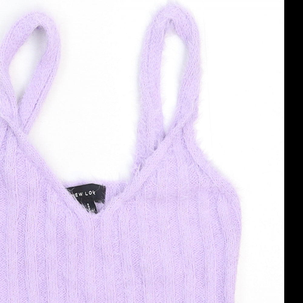 New Look Womens Purple  Knit Pullover Jumper Size S