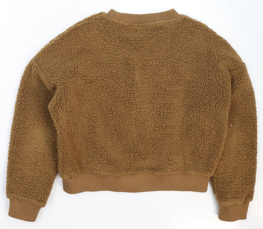 Primark Womens Brown  Fleece Pullover Sweatshirt Size 8