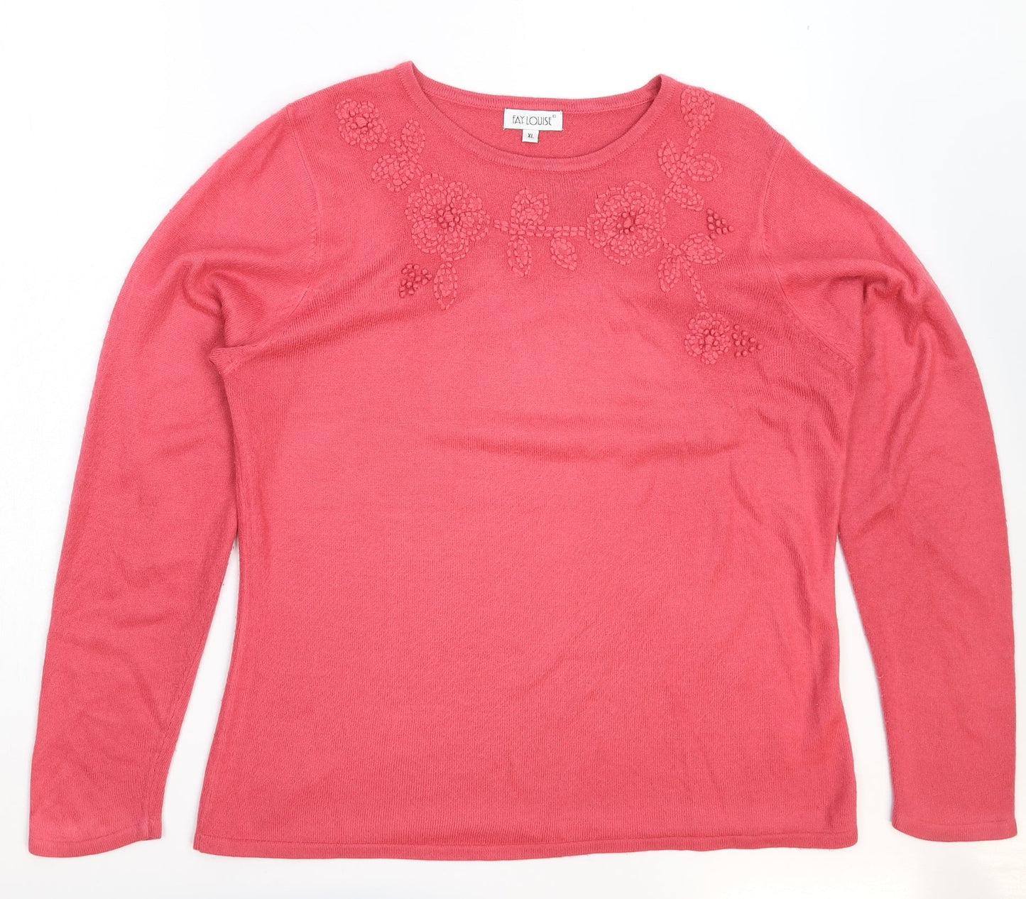 Fay Louise Womens Pink  Knit Pullover Jumper Size XL