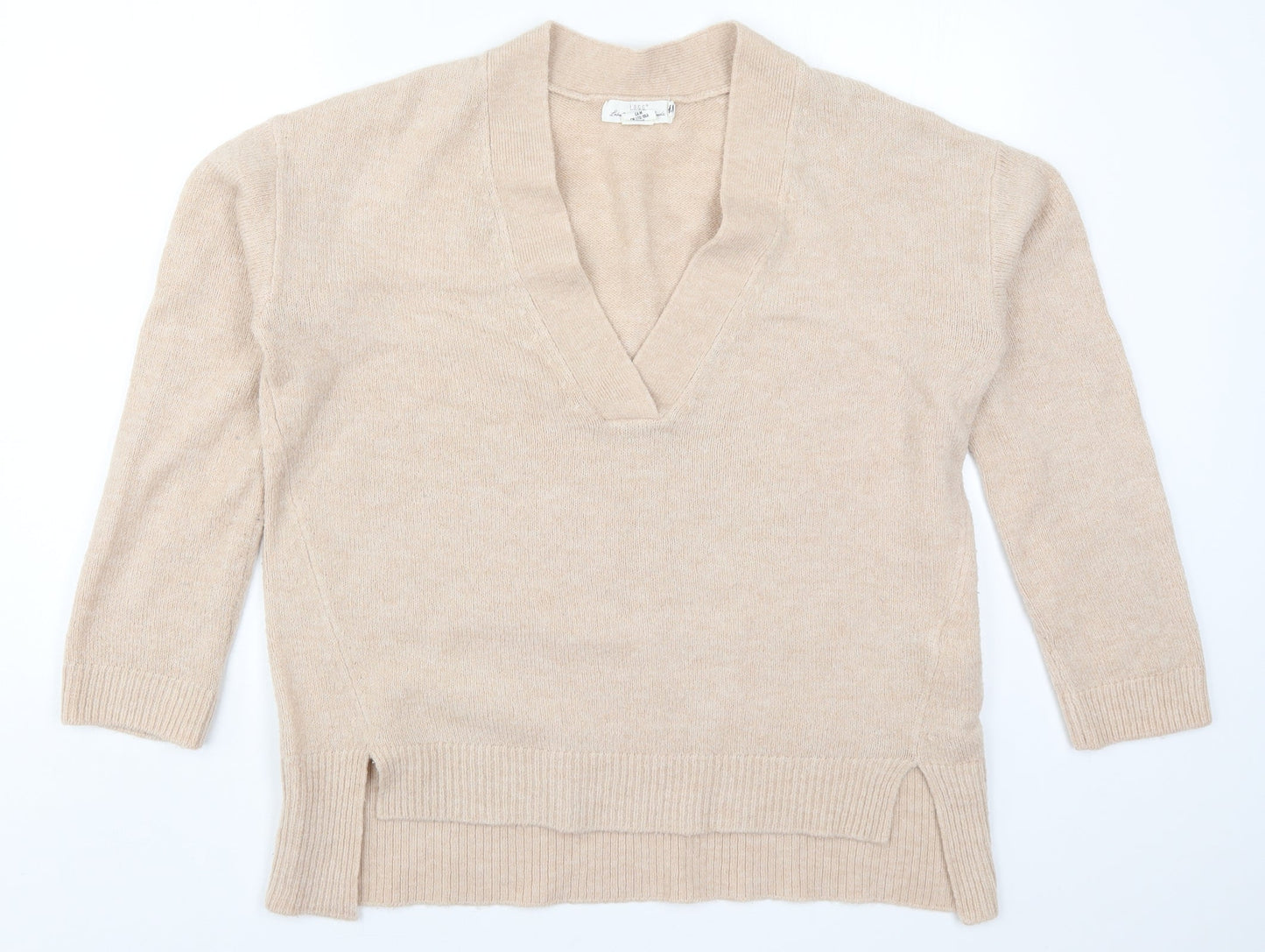 H&M Womens Beige  Knit Pullover Jumper Size M