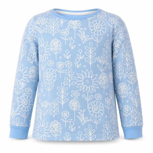 Marks and Spencer Girls Blue Floral  Top Pyjama Top Size 8-9 Years