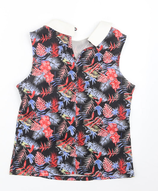 Glamorous Womens Black Floral  Basic Blouse Size S