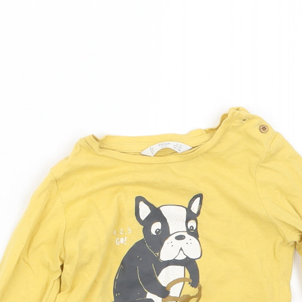 MNG Girls Yellow   Basic T-Shirt Size 9-12 Months