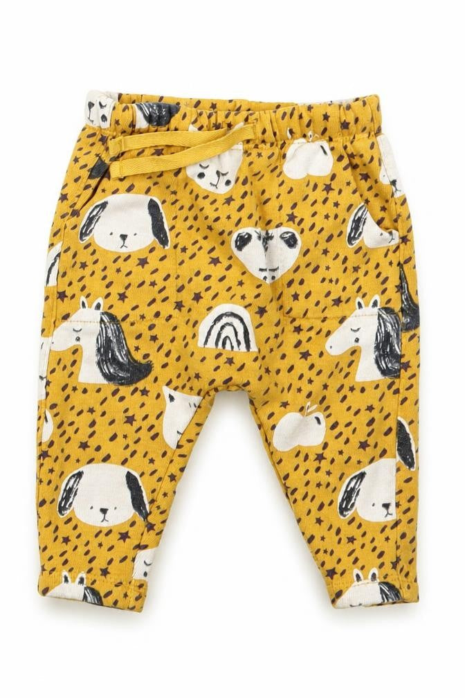 NEXT Girls Yellow Geometric  Jogger Trousers Size 3-6 Months