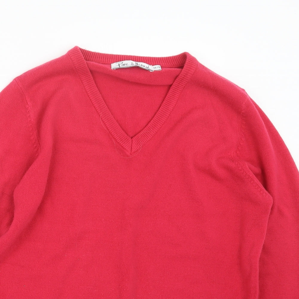 Pure & Natural Womens Pink  Knit Pullover Jumper Size 14