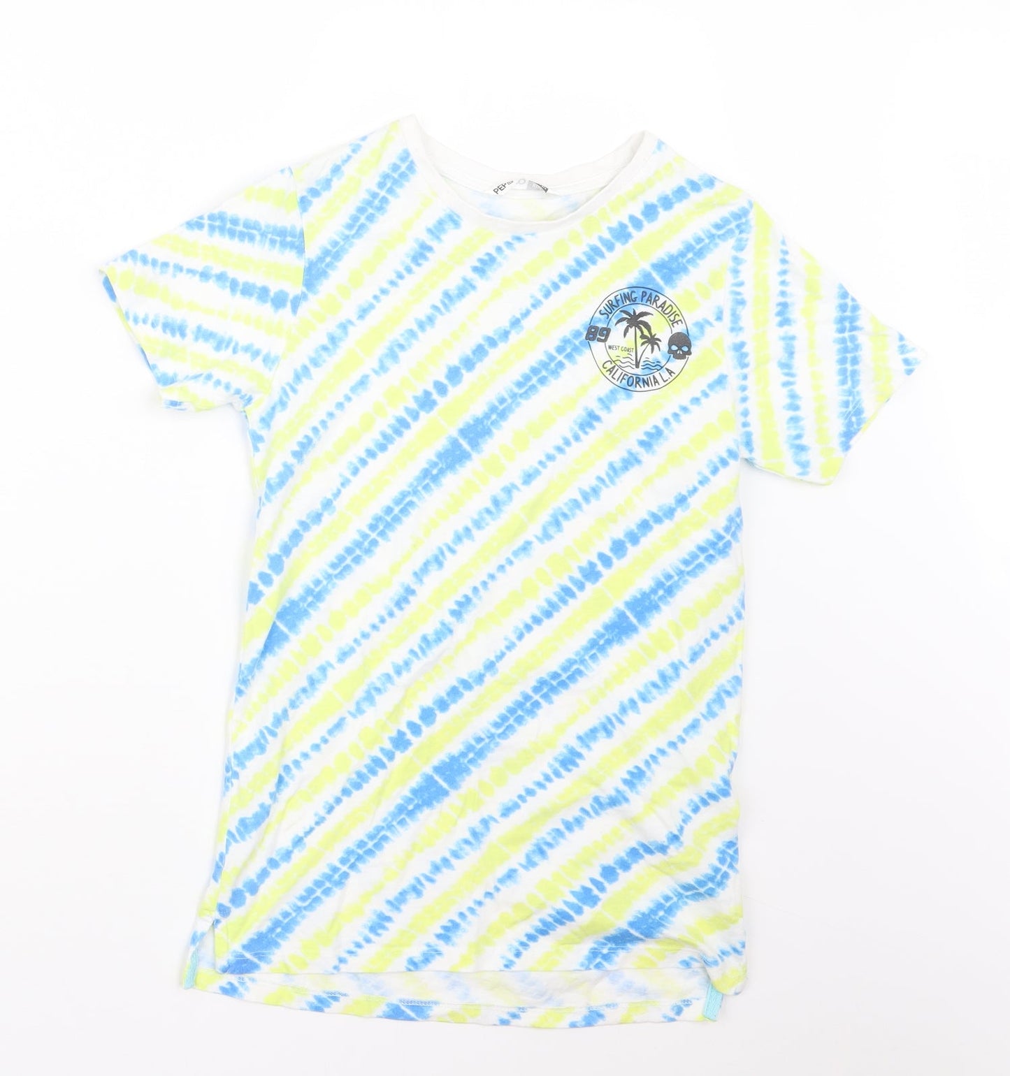 Pep&Co Boys Blue Geometric  Basic T-Shirt Size 11-12 Years