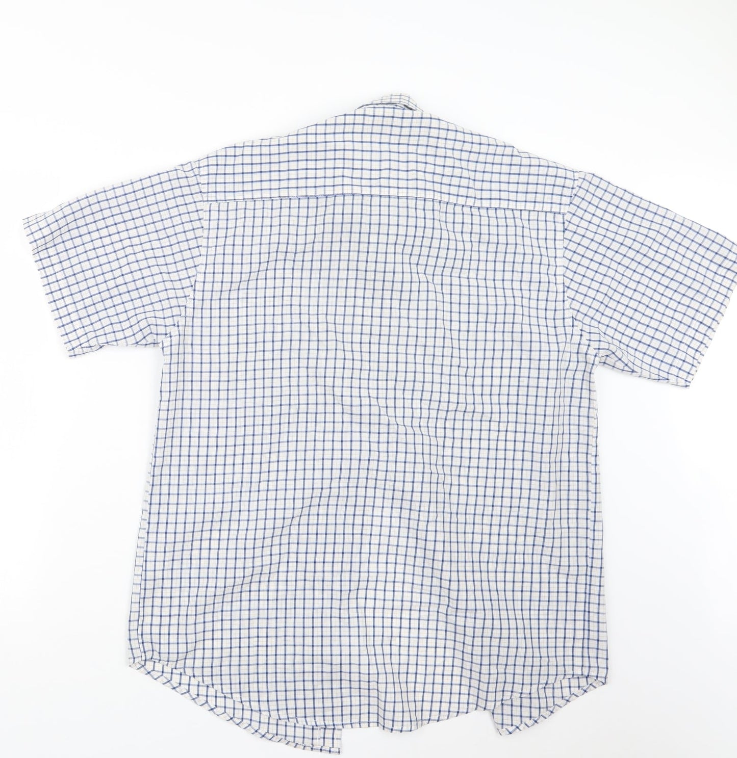 Metaphor Mens Blue Check   Button-Up Size M
