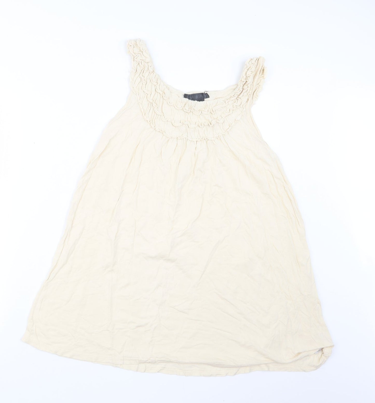 Topshop Womens Beige   Basic T-Shirt Size 14