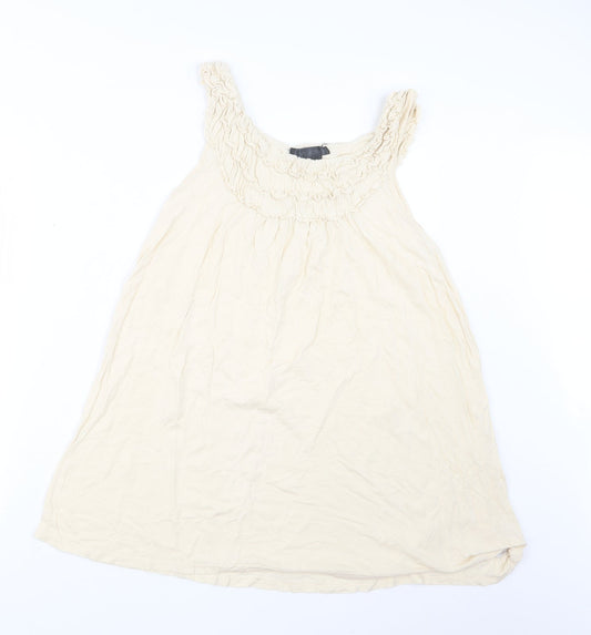 Topshop Womens Beige   Basic T-Shirt Size 14