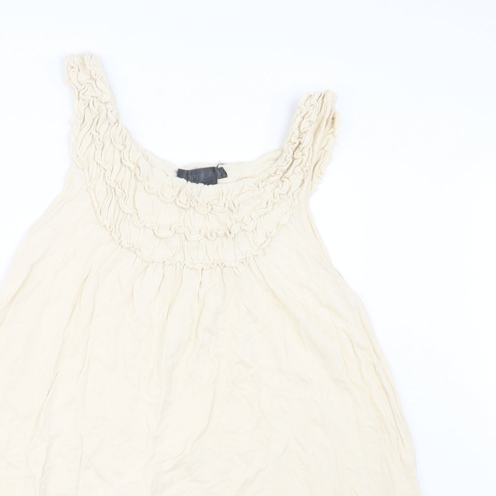Topshop Womens Beige   Basic T-Shirt Size 14