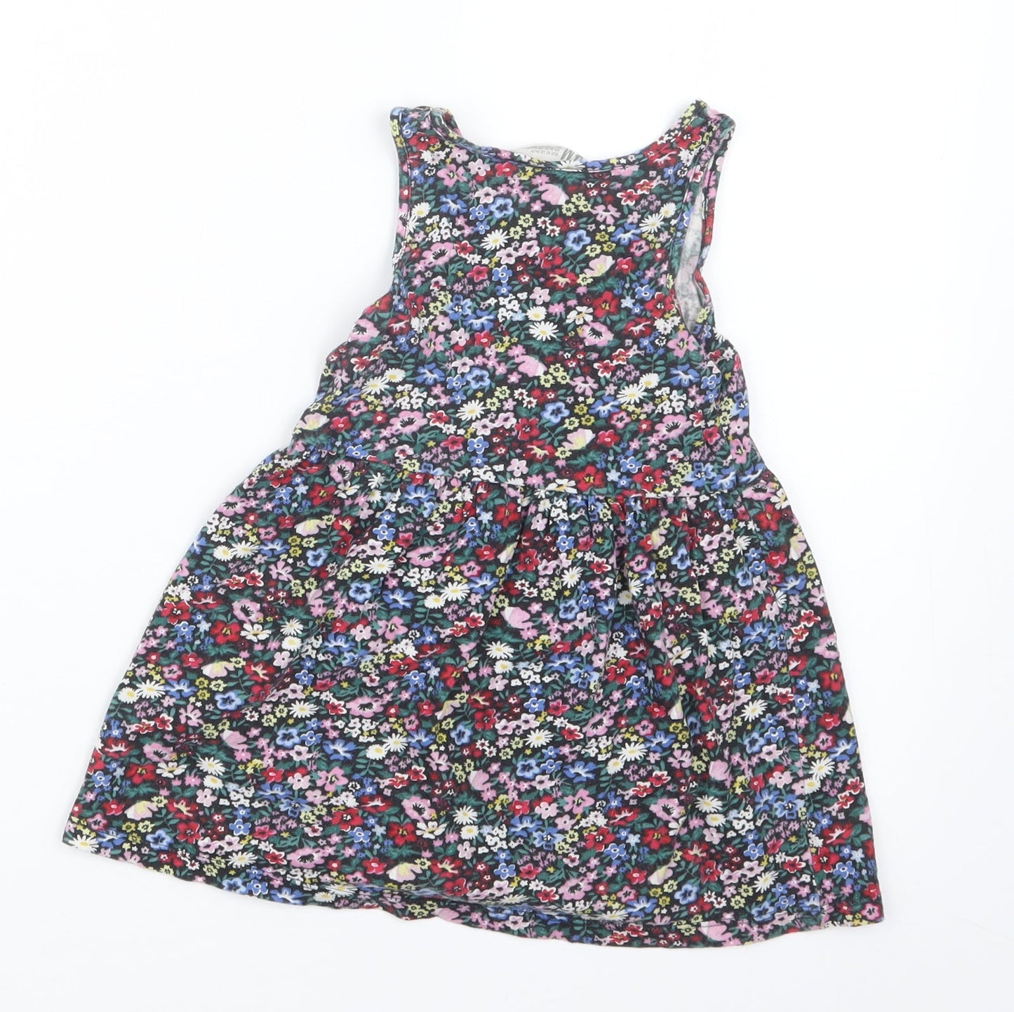 H&M Girls Black Floral  A-Line  Size 2 Years