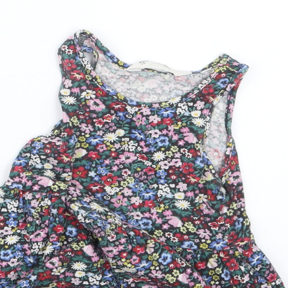 H&M Girls Black Floral  A-Line  Size 2 Years