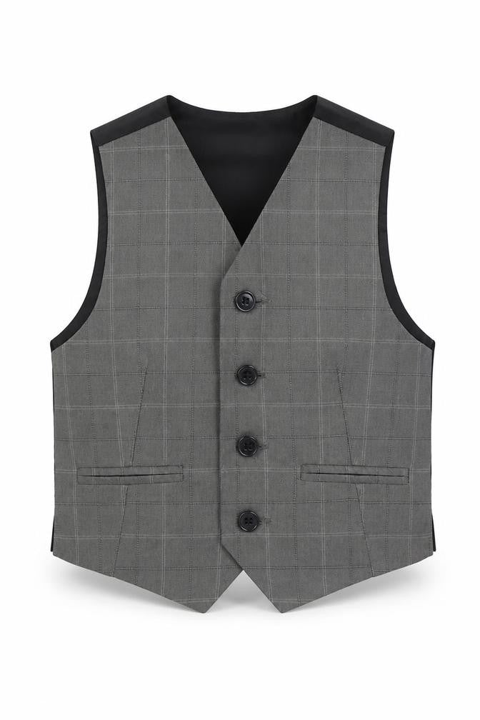 Duck and Cover Boys Grey Plaid  Jacket Waistcoat Size 4 Years