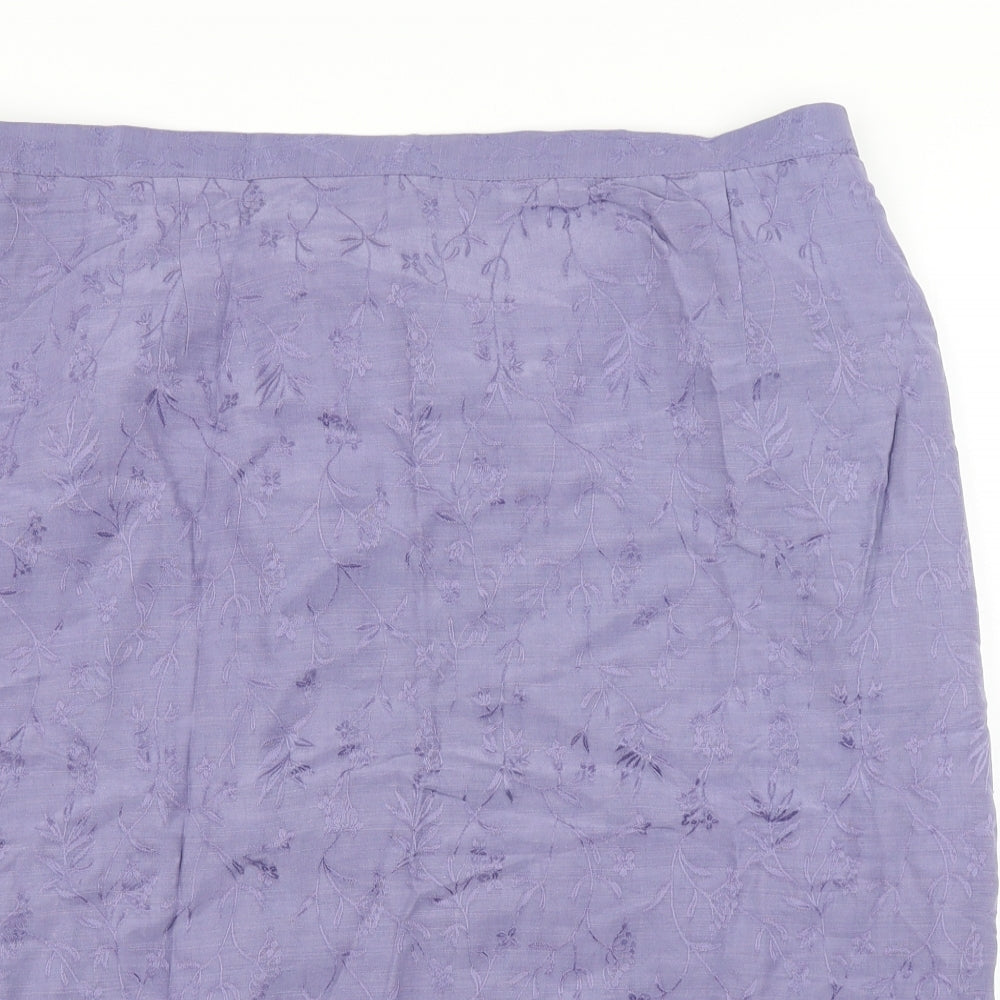 essence Womens Purple Floral  Straight & Pencil Skirt Size 26