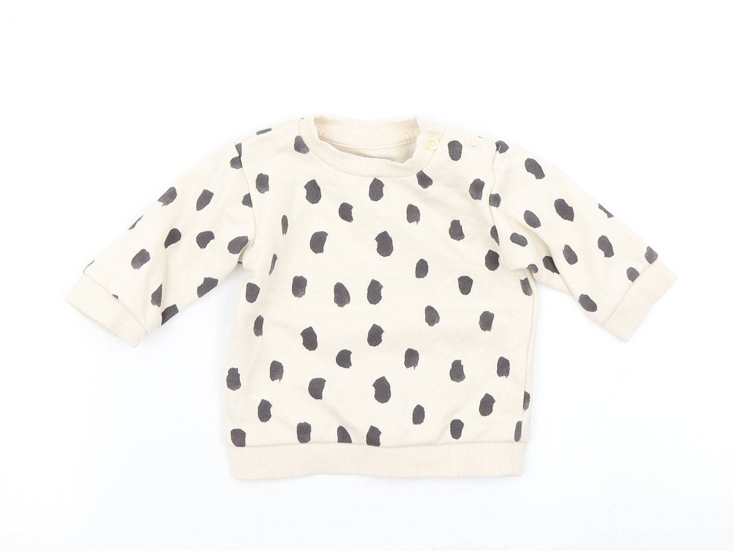 M&S Girls Beige Animal Print  Basic T-Shirt Size 0-3 Months