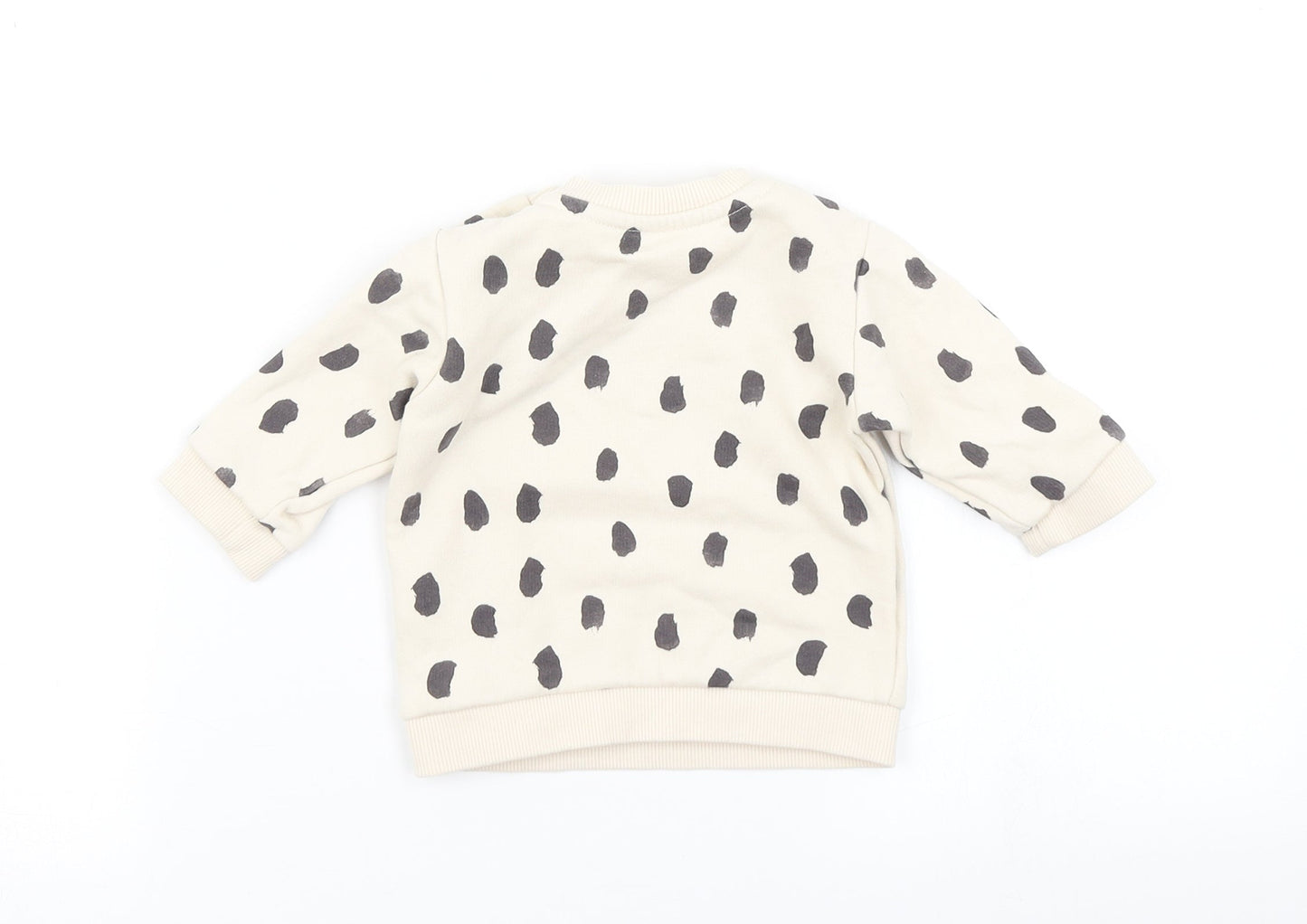 M&S Girls Beige Animal Print  Basic T-Shirt Size 0-3 Months