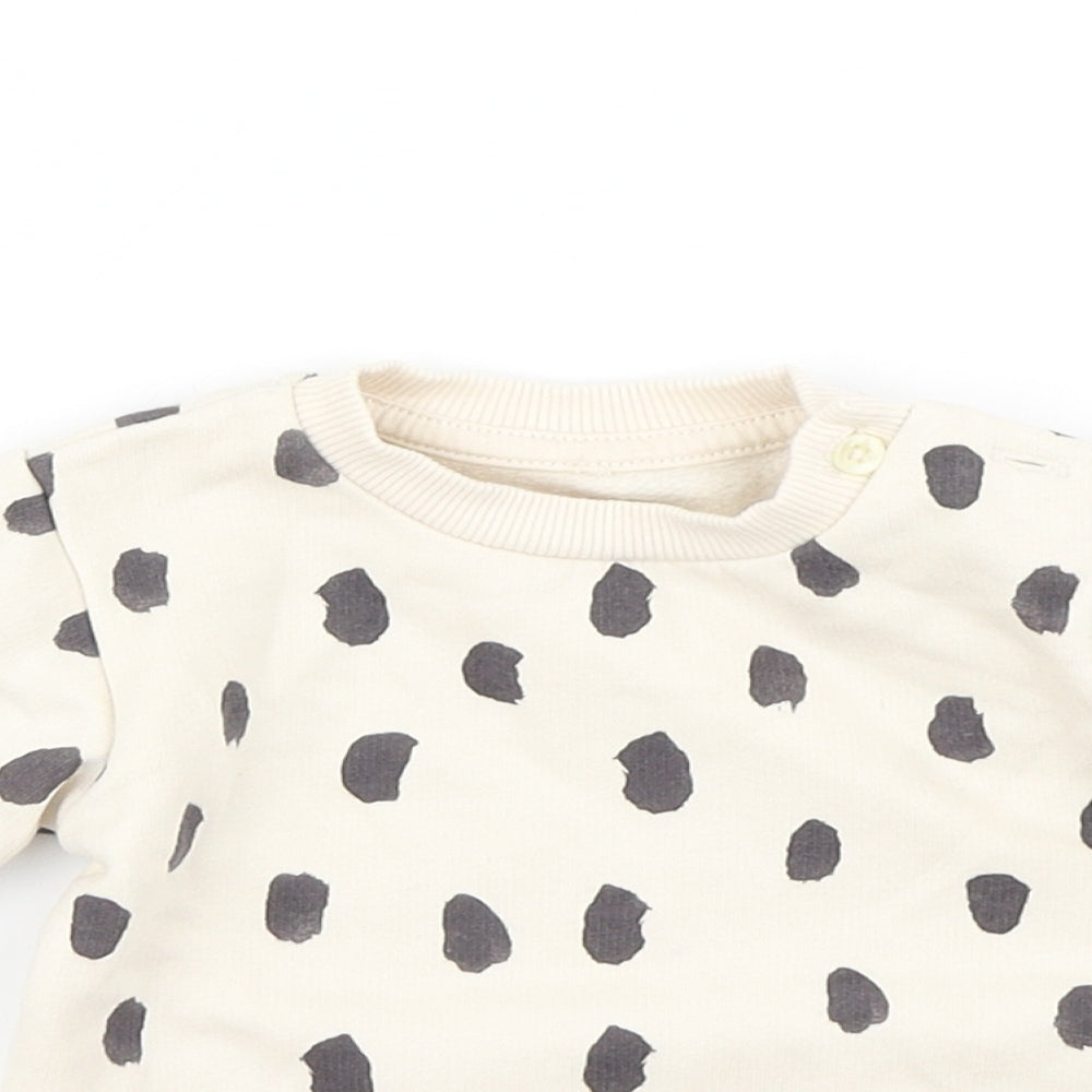 M&S Girls Beige Animal Print  Basic T-Shirt Size 0-3 Months
