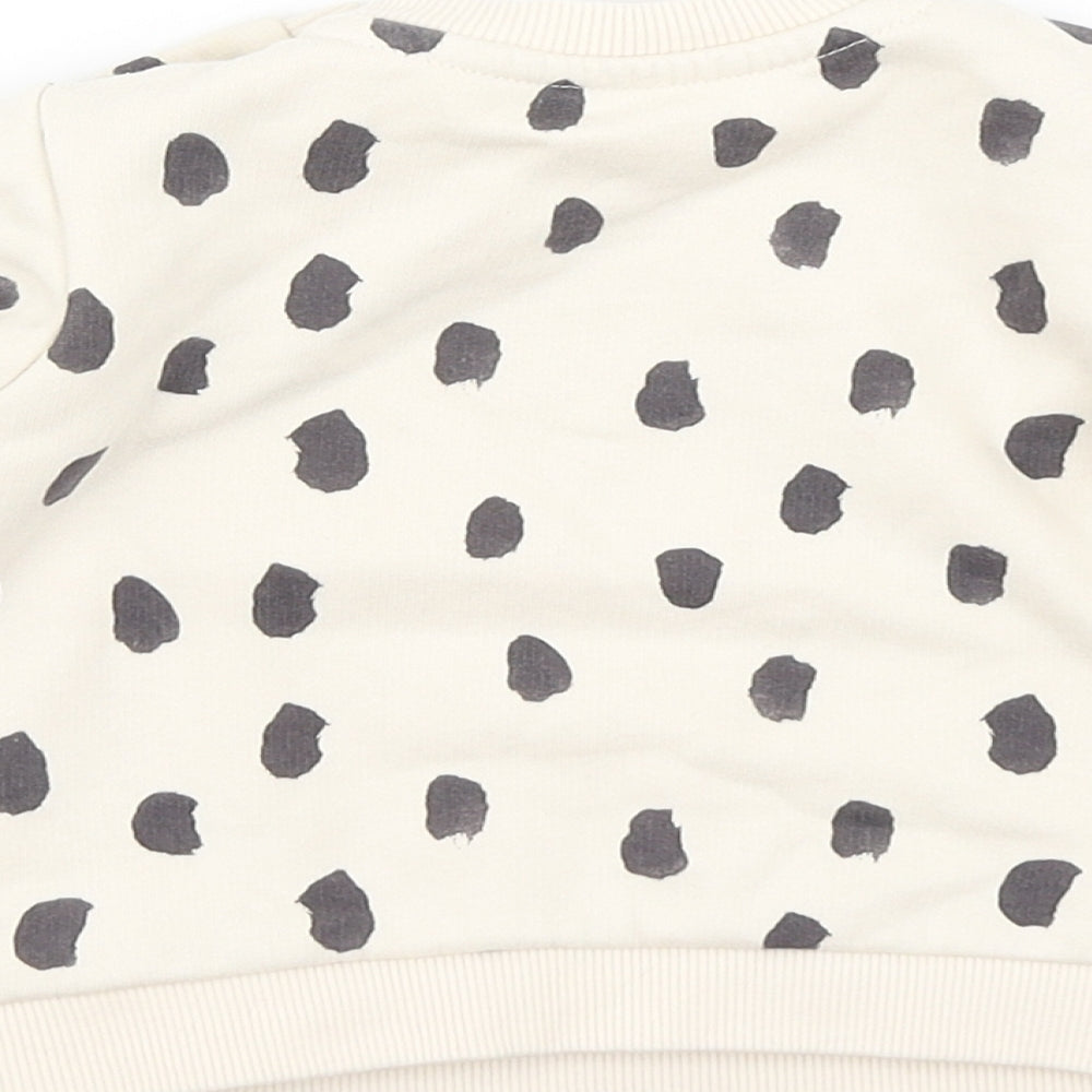 M&S Girls Beige Animal Print  Basic T-Shirt Size 0-3 Months