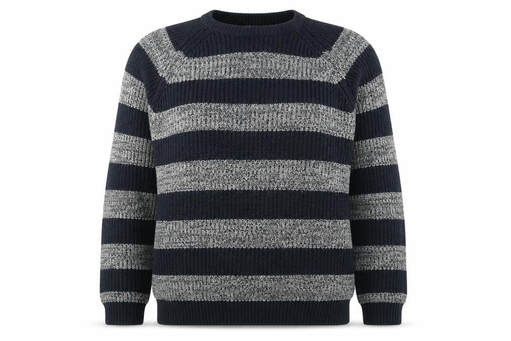 Oak Valley Womens Blue Striped Knit Pullover Jumper Size M