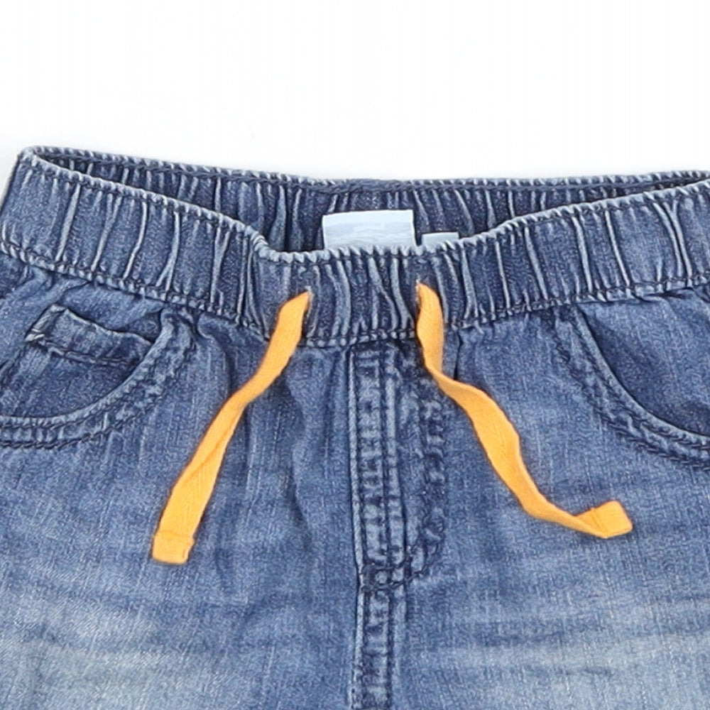 Bluezoo Boys Blue  Denim Cropped Jeans Size 3-6 Months