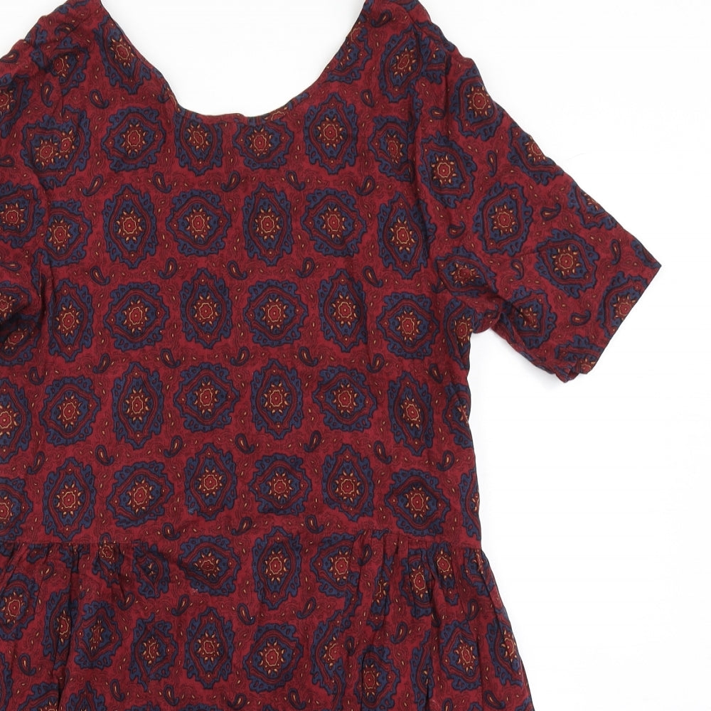 Staring at Stars Womens Purple Batik  Skater Dress  Size XS