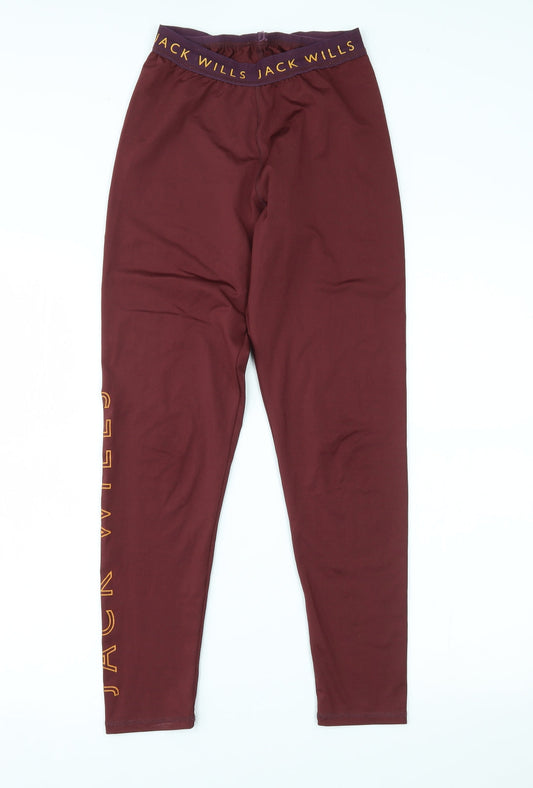 Jack Wills Womens Red    Leggings Size 10 L26 in