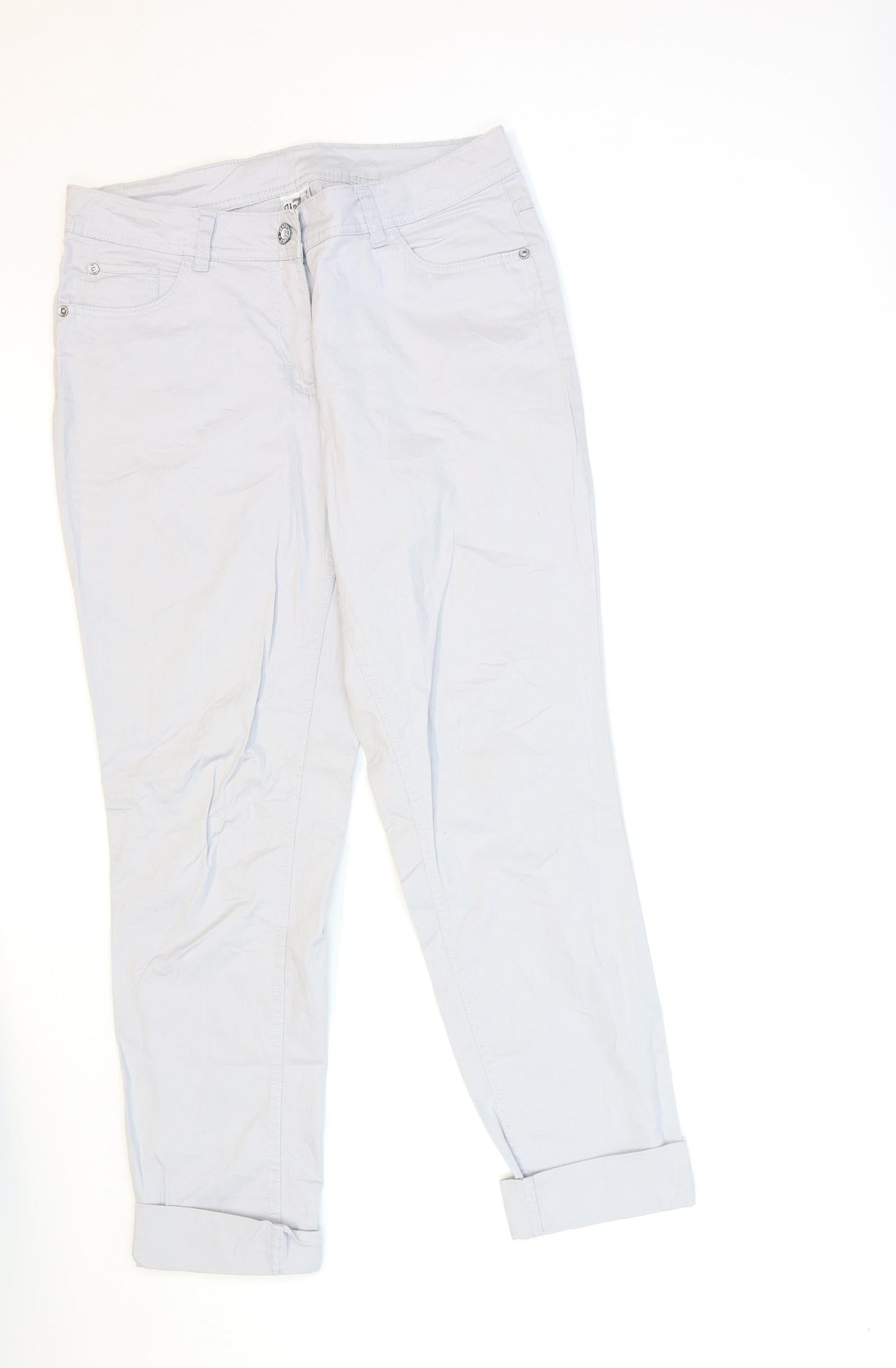 Up Fashion Womens Grey   Chino Trousers Size 12 L28 in