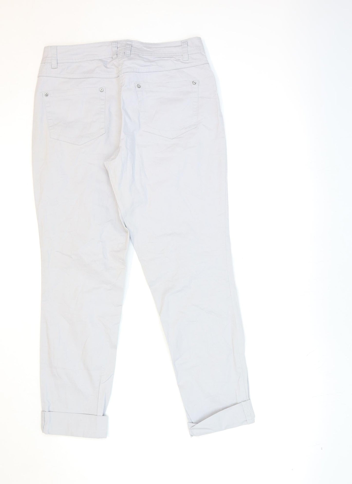 Up Fashion Womens Grey   Chino Trousers Size 12 L28 in