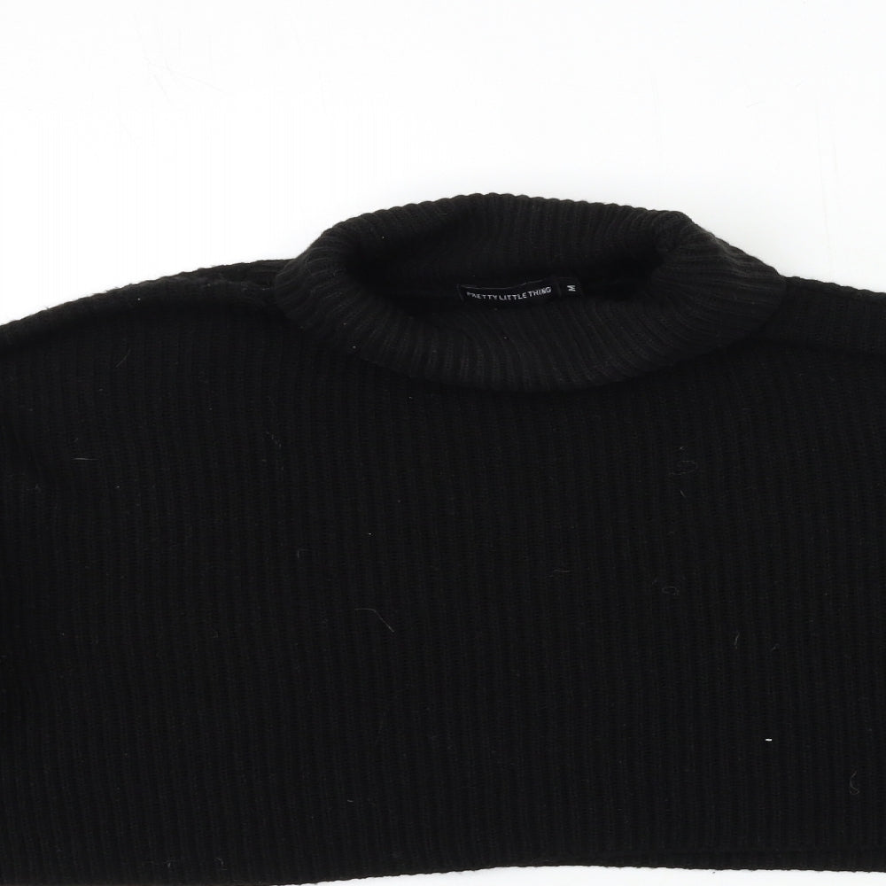 PRETTYLITTLETHING Womens Black  Knit Pullover Jumper Size M